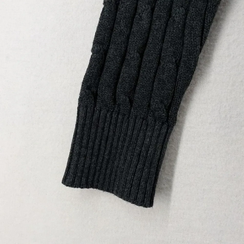 Polo Ralph Lauren Cable Knit Knitted Slim Fit Sweatshirt Grey XXL